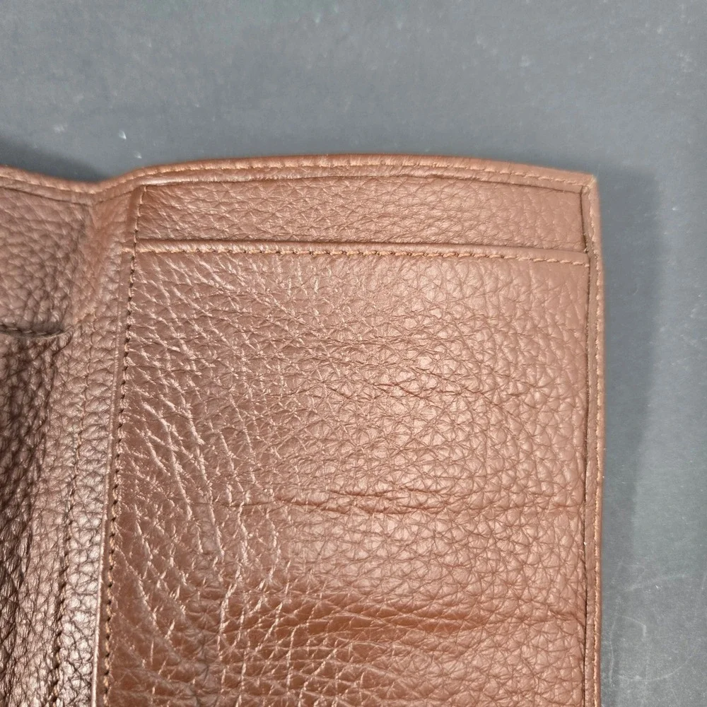 Vintage Pfaffco Vachetta Cafe Brown Pebbled Leather Bifold Wallet with Dust Bag